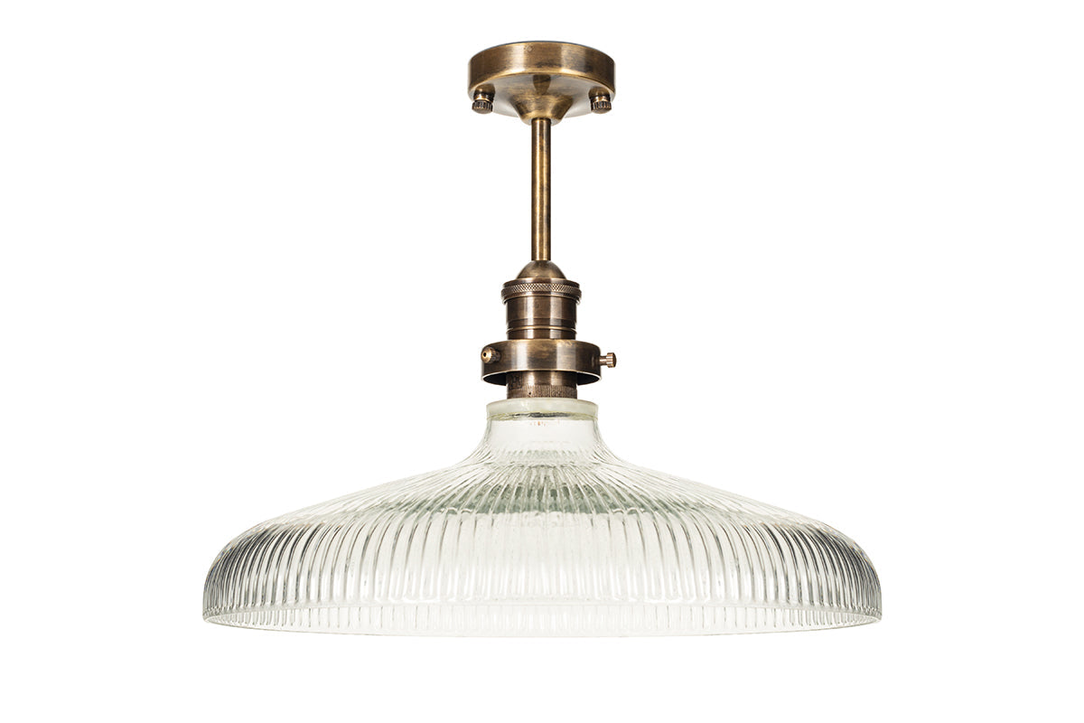 Nkuku Zowie Recycled Ribbed Glass Ceiling Light Large – from Amos Lighting + Home