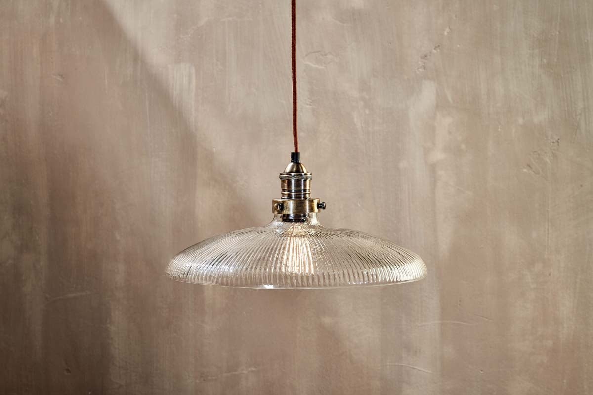 Nkuku Zowie Recycled Ribbed Glass Large Pendant – from Amos Lighting + Home