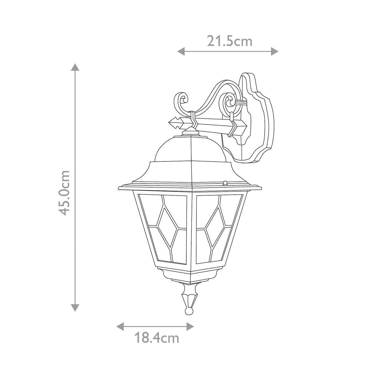 Elstead Norfolk 1 Light Down Wall Lantern