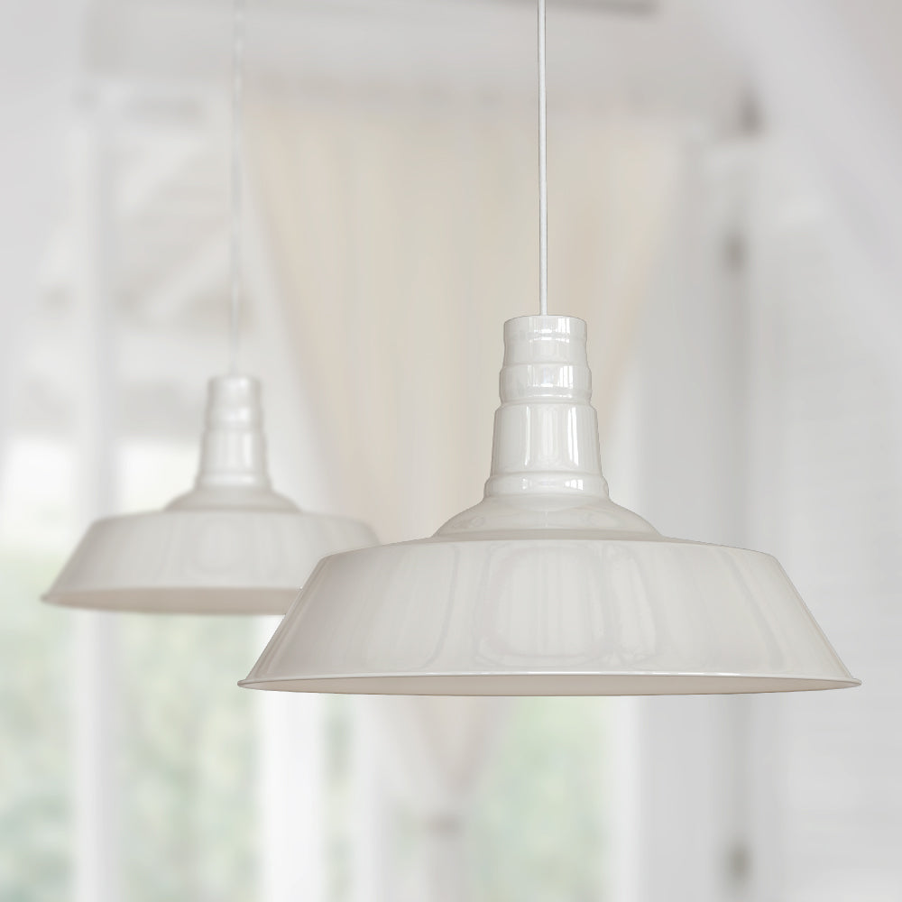 Soho Lighting Argyll Industrial Pendant Light Clay White Cream