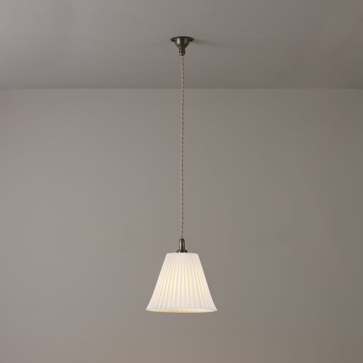 Original BTC Antique Brass Large Pleat Pendant – from Amos Lighting + Home