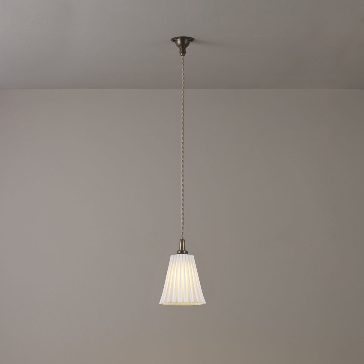 Original BTC Antique Brass Pleat Pendant – from Amos Lighting + Home