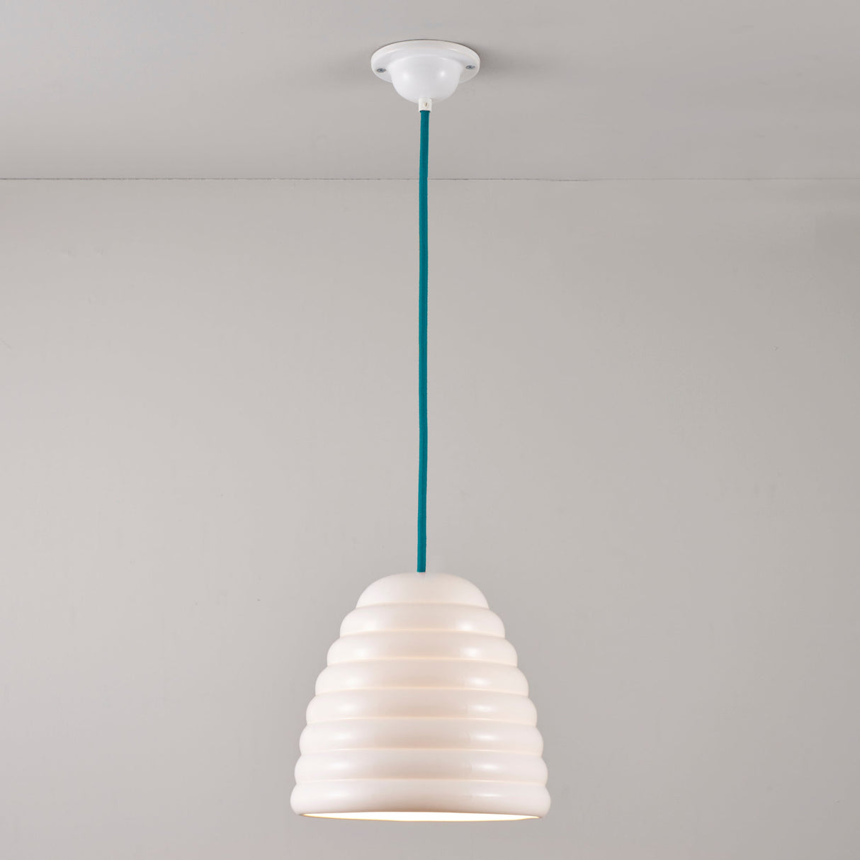 Original BTC Hector Bibendum Size 3 Pendant, Turquoise Flex – from Amos Lighting + Home