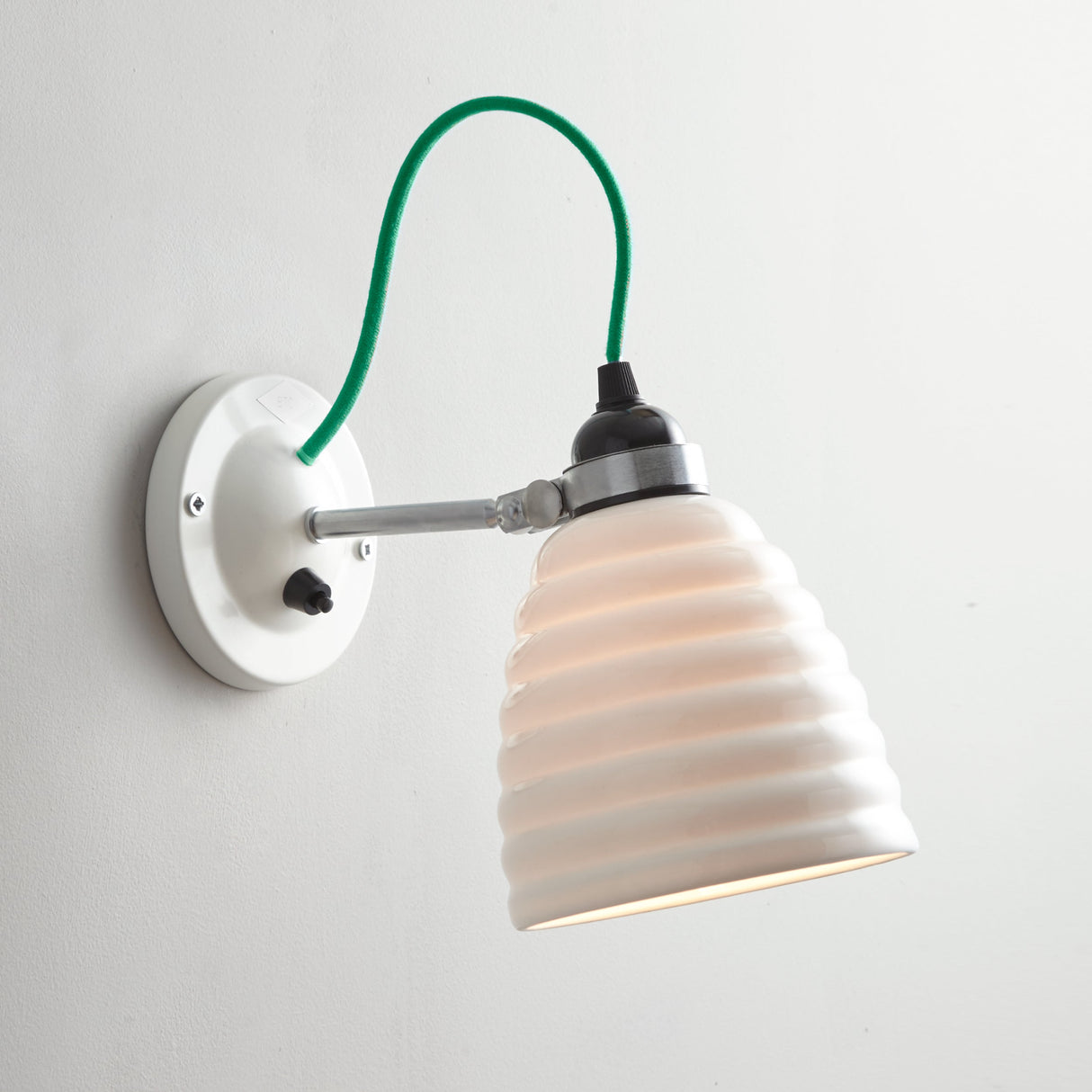 Original BTC Hector Bibendum Wall Light Switched, Green Flex – from Amos Lighting + Home