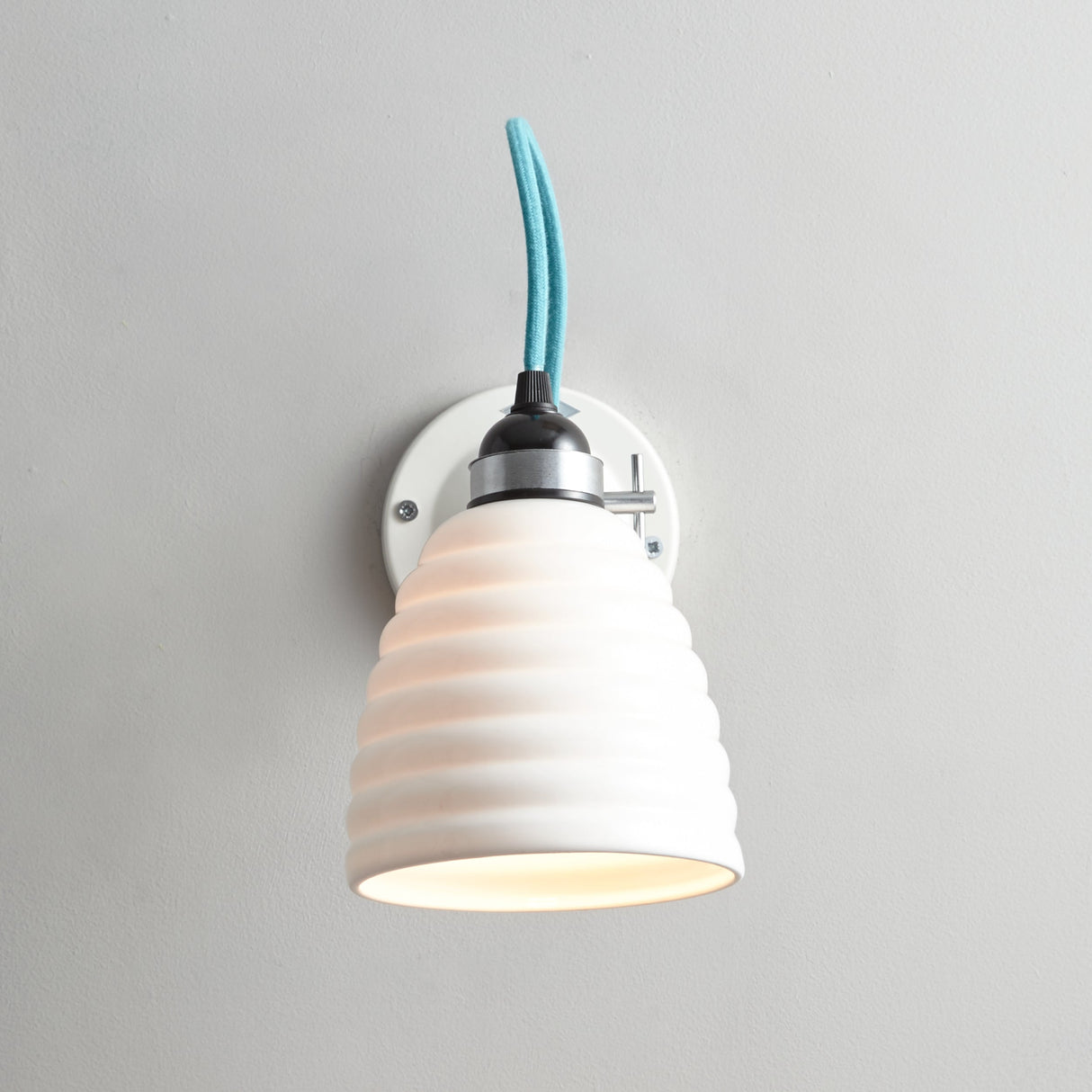 Original BTC Hector Bibendum Wall Light Switched, Turquoise Flex – from Amos Lighting + Home