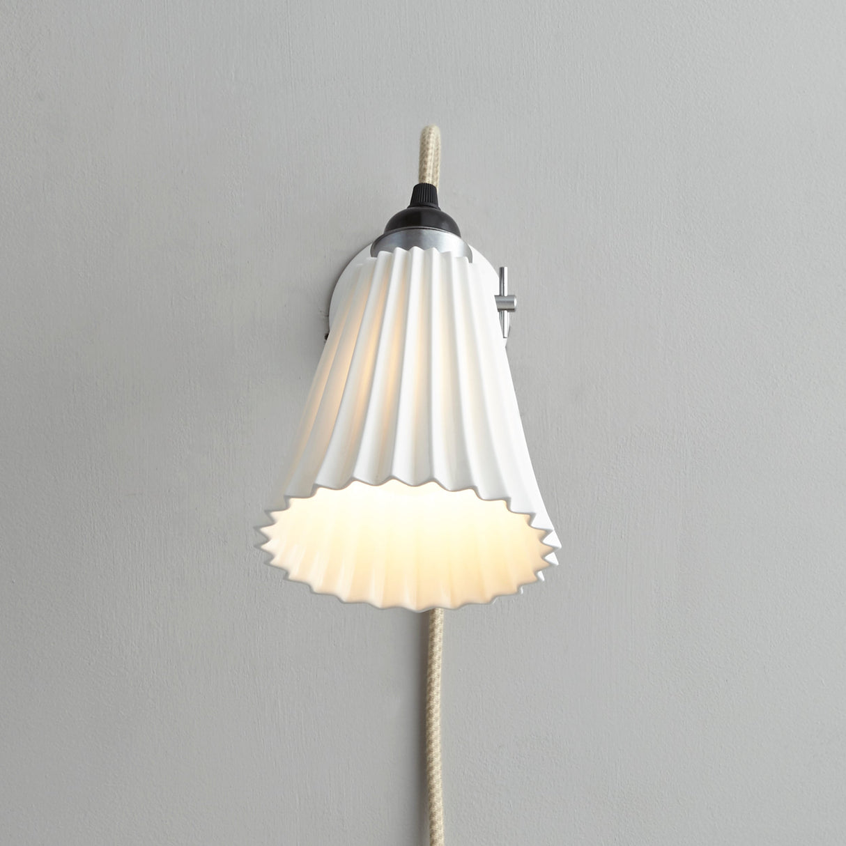 Original BTC Hector Pleat Medium Wall Light, PSC (Plug, Switch & Cable) – from Amos Lighting + Home