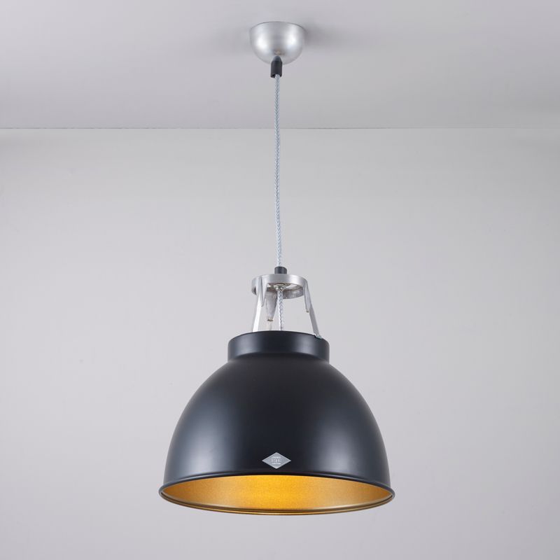 Original BTC Titan Size 1 Pendant, Black with Bronze Interior – from Amos Lighting + Home