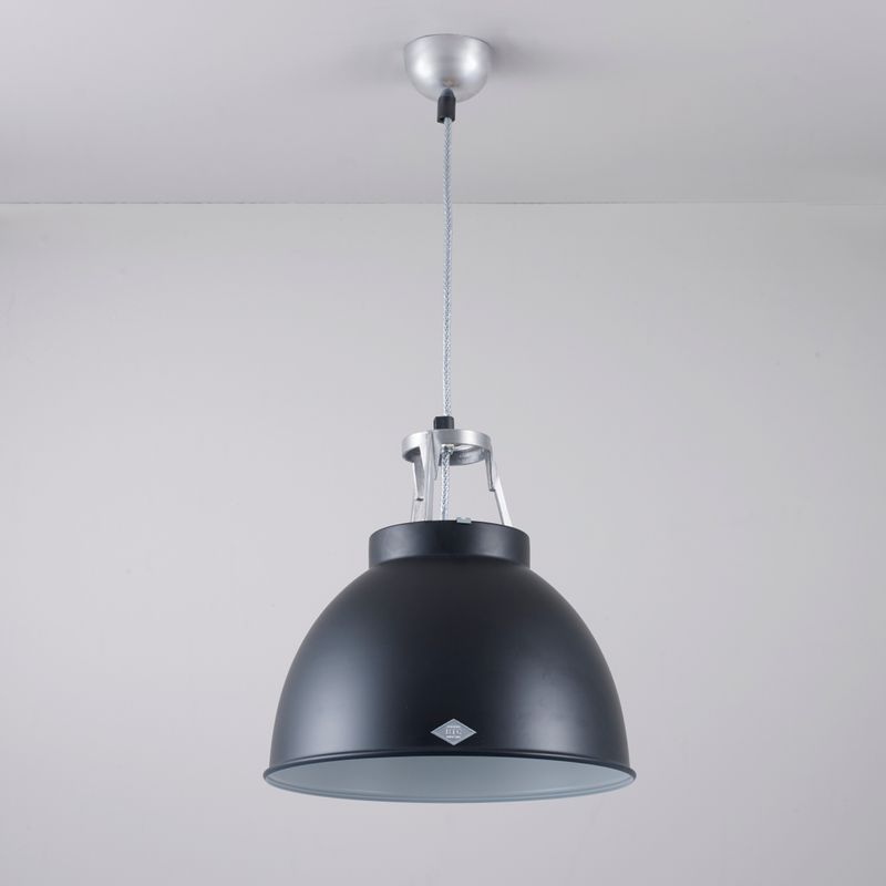 Original BTC Titan Size 1 Pendant, Black with White Interior – from Amos Lighting + Home