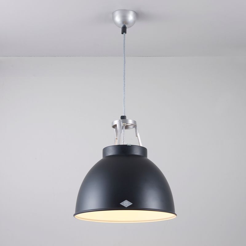 Original BTC Titan Size 1 Pendant, Black with White Interior – from Amos Lighting + Home