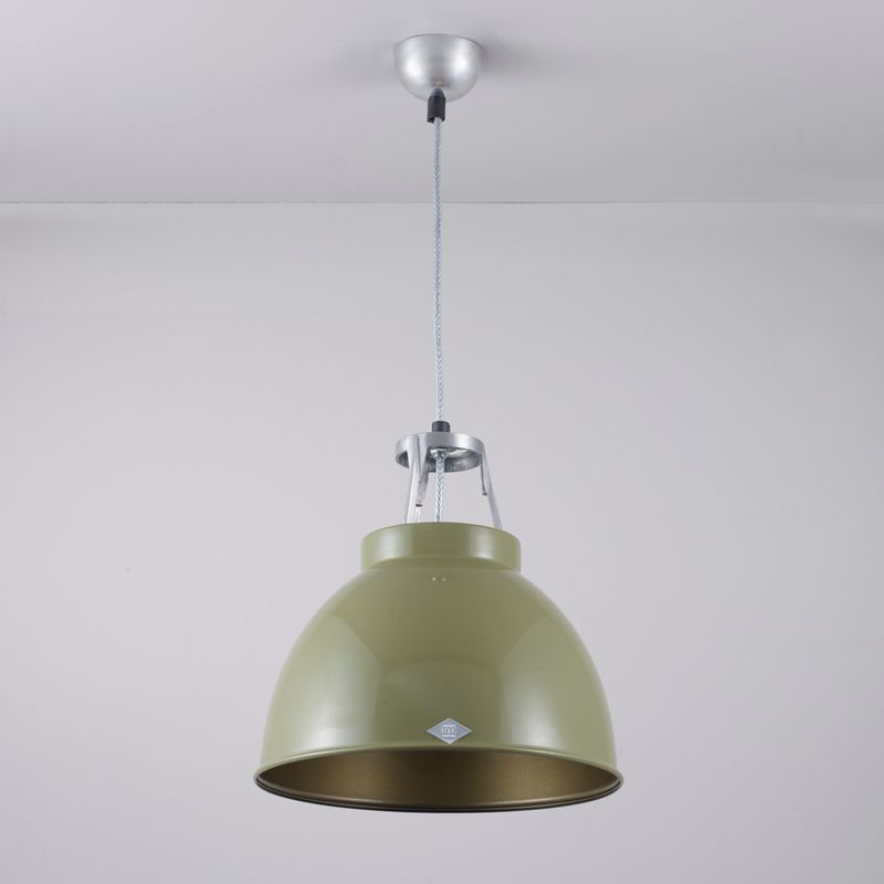 Original BTC Titan Size 1 Pendant, Olive Green with Bronze Interior – from Amos Lighting + Home