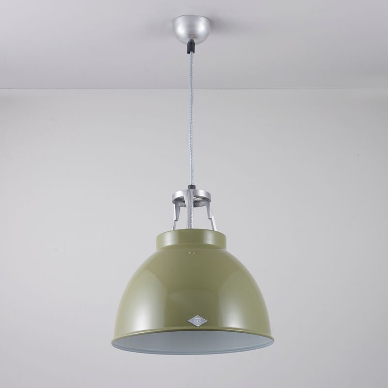 Original BTC Titan Size 1 Pendant, Olive Green with White Interior – from Amos Lighting + Home