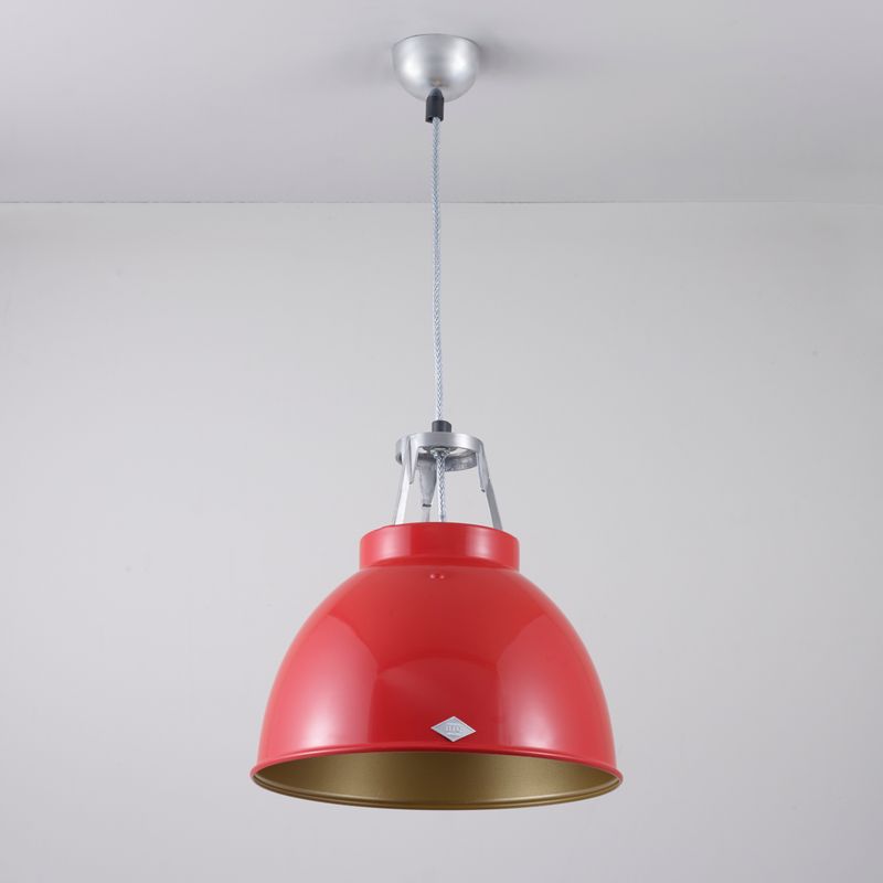 Original BTC Titan Size 1 Pendant, Red with Gold Interior – from Amos Lighting + Home