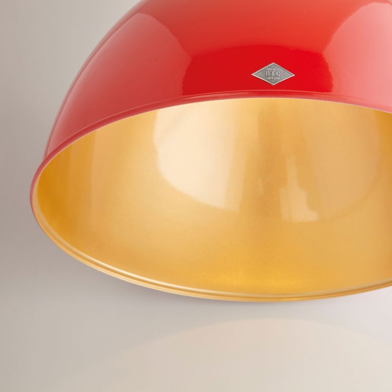 Original BTC Titan Size 1 Pendant, Red with Gold Interior – from Amos Lighting + Home