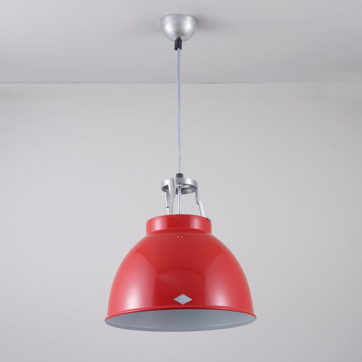Original BTC Titan Size 1 Pendant, Red with White Interior – from Amos Lighting + Home