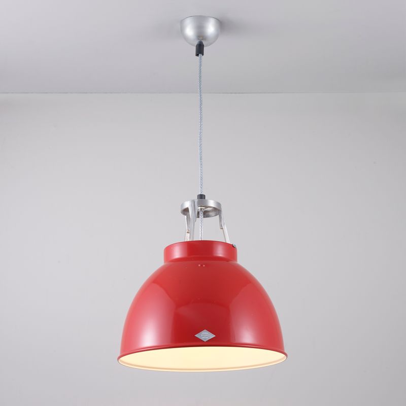Original BTC Titan Size 1 Pendant, Red with White Interior – from Amos Lighting + Home