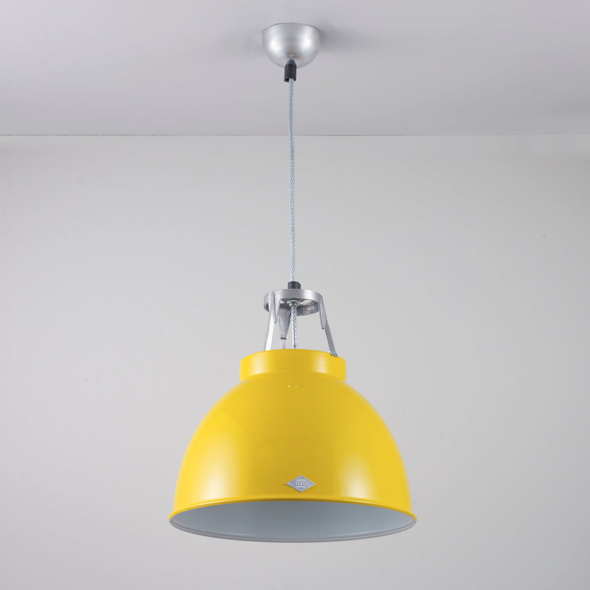 Original BTC Titan Size 1 Pendant, Yellow with White Interior – from Amos Lighting + Home