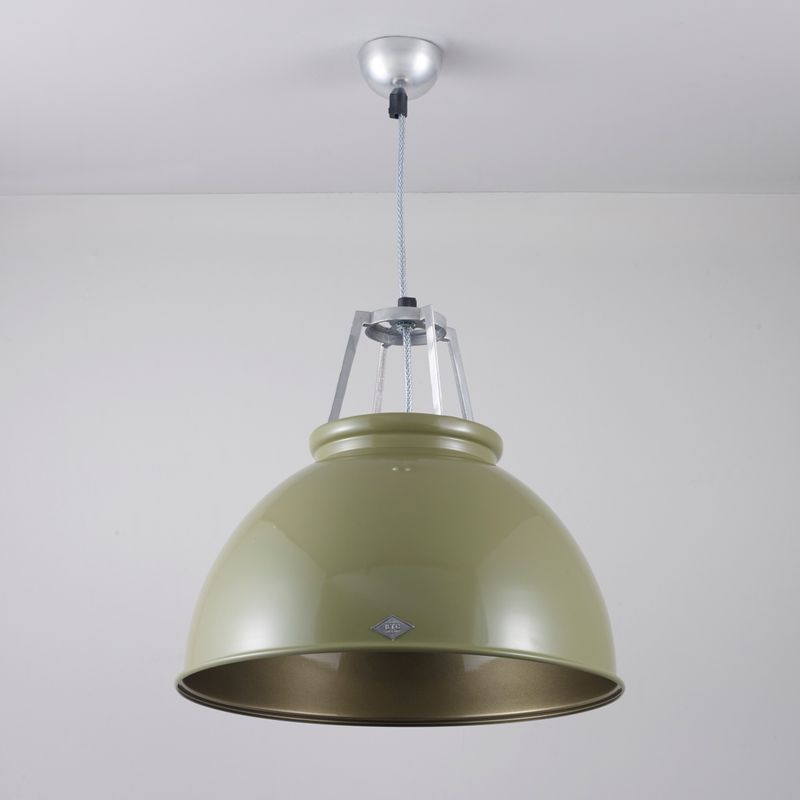 Original BTC Titan Size 3 Pendant, Olive Green with Bronze Interior – from Amos Lighting + Home