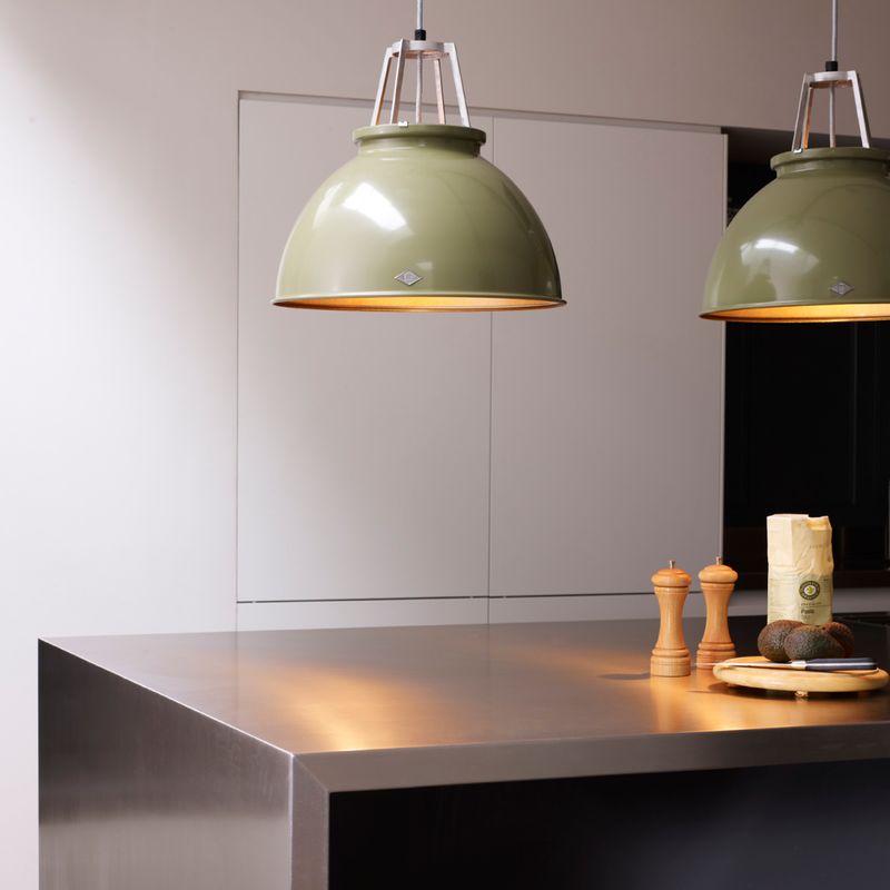 Original BTC Titan Size 3 Pendant, Olive Green with Bronze Interior – from Amos Lighting + Home