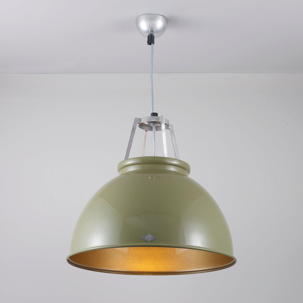 Original BTC Titan Size 3 Pendant, Olive Green with Bronze Interior – from Amos Lighting + Home