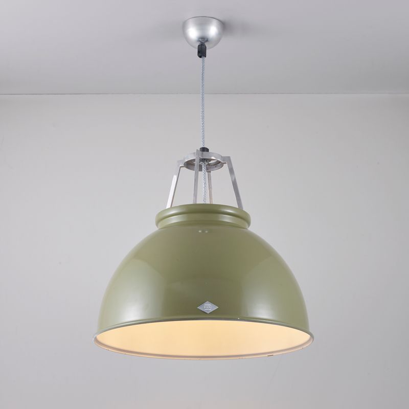 Original BTC Titan Size 3 Pendant, Olive Green with White Interior – from Amos Lighting + Home