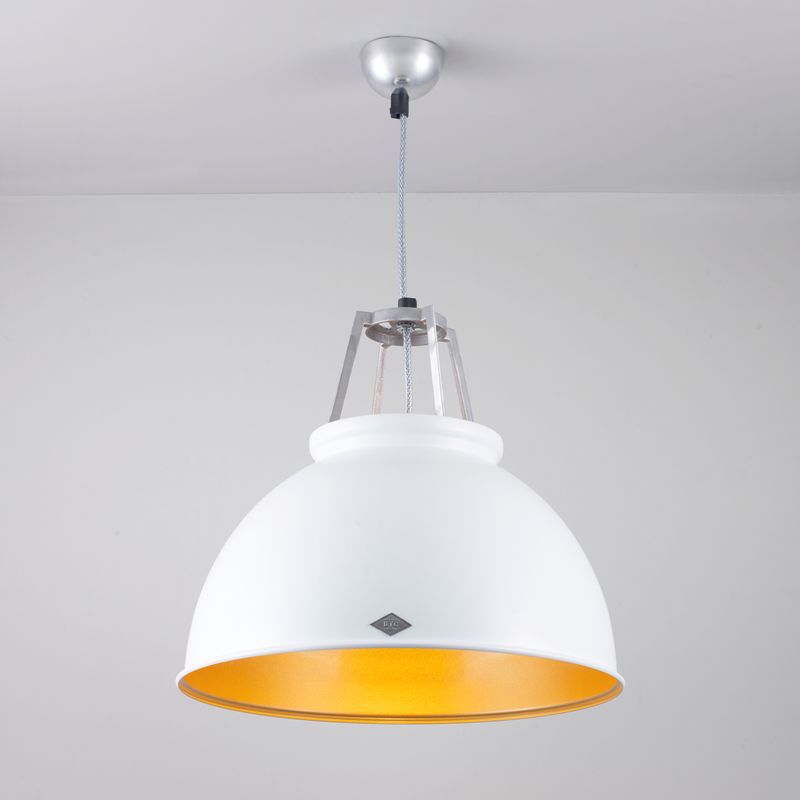 Original BTC Titan Size 3 Pendant, White with Gold Interior – from Amos Lighting + Home