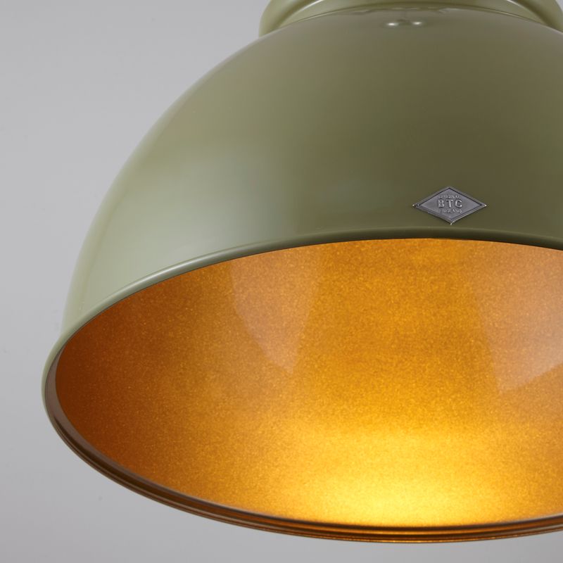Original BTC Titan Size 5 Pendant, Olive Green with Bronze Interior – from Amos Lighting + Home
