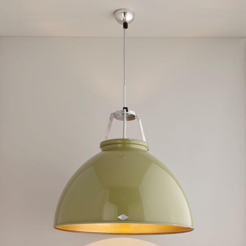 Original BTC Titan Size 5 Pendant, Olive Green with Bronze Interior – from Amos Lighting + Home