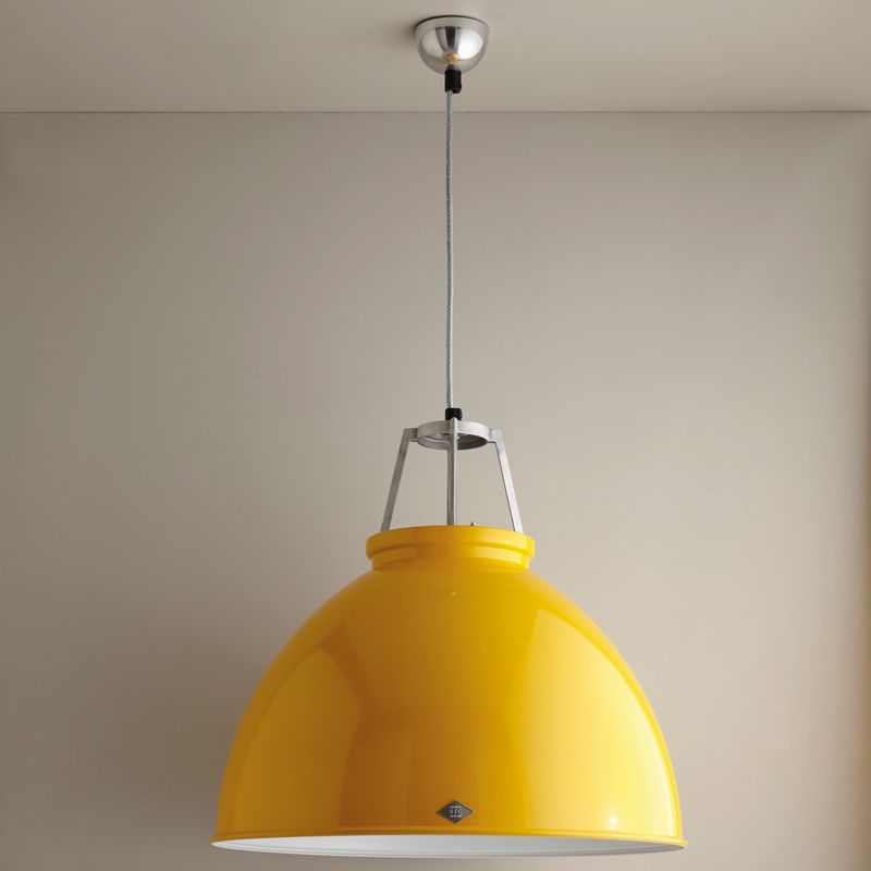 Original BTC Titan Size 5 Pendant, Yellow with White Interior – from Amos Lighting + Home