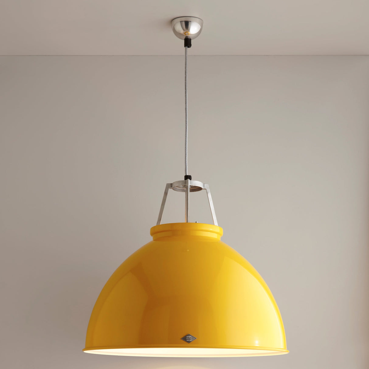 Original BTC Titan Size 5 Pendant, Yellow with White Interior – from Amos Lighting + Home