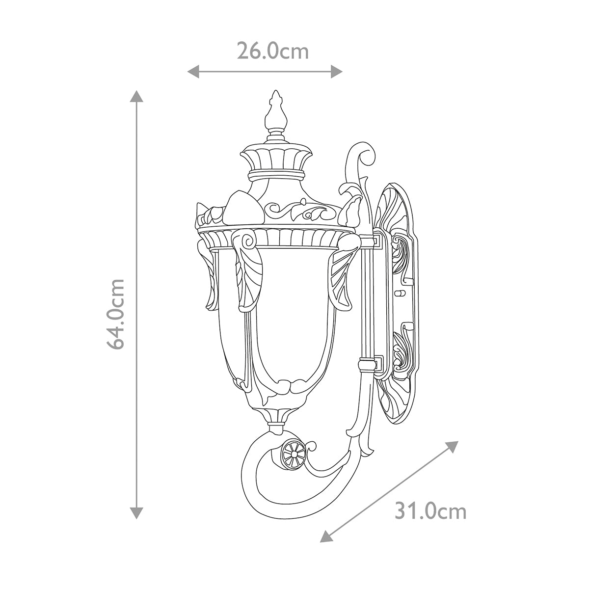 Elstead Philadelphia 3 Light Large Wall Lantern