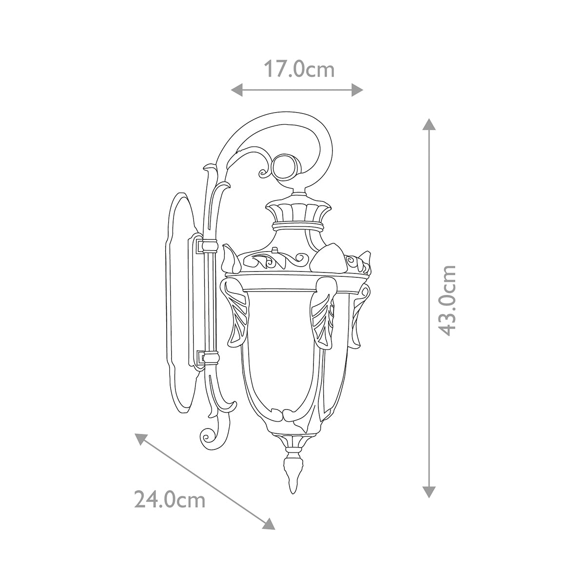 Elstead Philadelphia 1 Light Small Down Wall Lantern