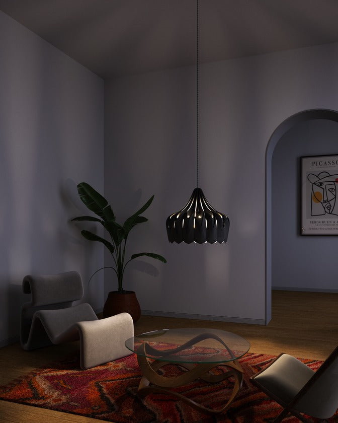 Pilke Pioni Small Pendant Black – from Amos Lighting + Home