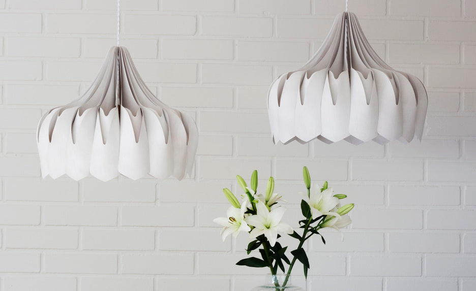 Pilke Pioni Small Pendant White – from Amos Lighting + Home