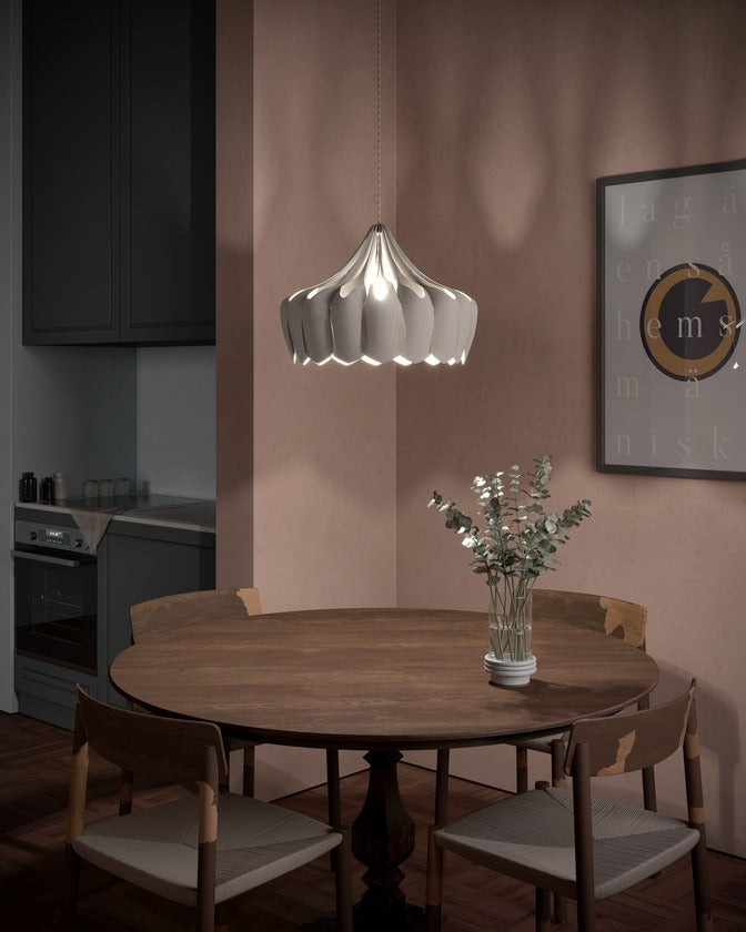 Pilke Pioni Small Pendant White – from Amos Lighting + Home