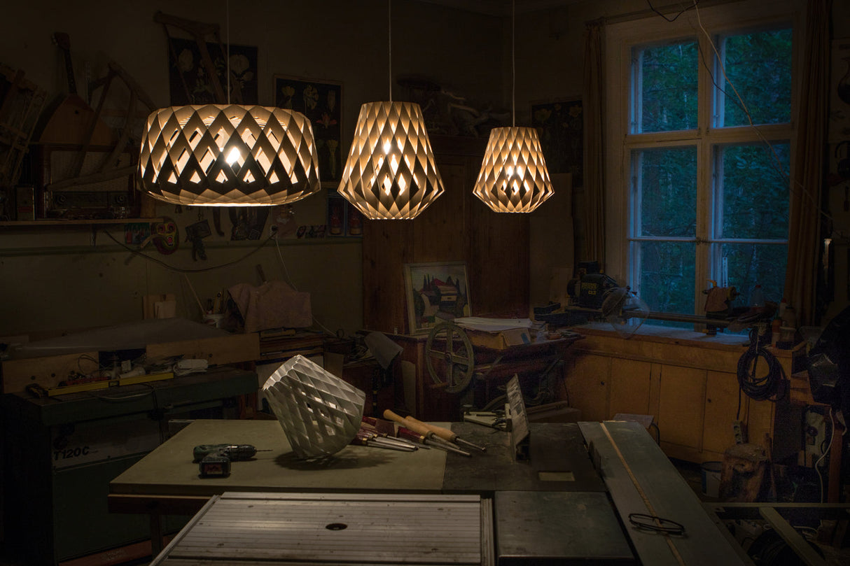 Pilke Signature 28 Pendant Birch – from Amos Lighting + Home