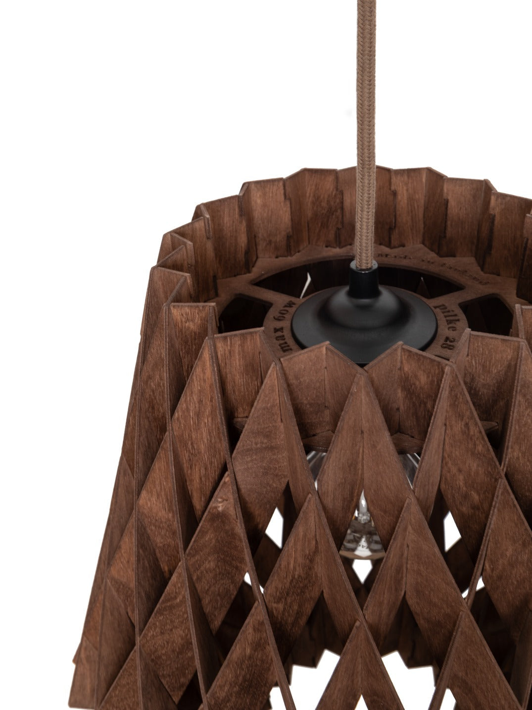 Pilke Signature 28 Pendant Walnut – from Amos Lighting + Home