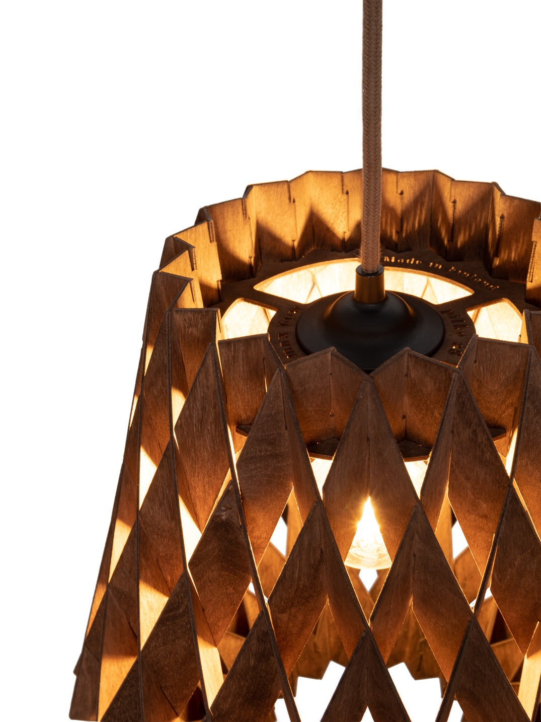 Pilke Signature 28 Pendant Walnut – from Amos Lighting + Home