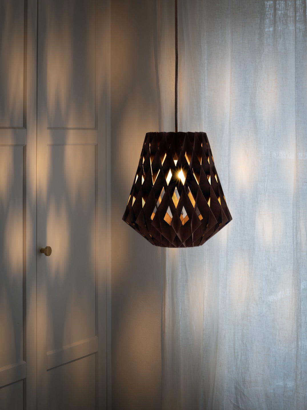 Pilke Signature 28 Pendant Walnut – from Amos Lighting + Home