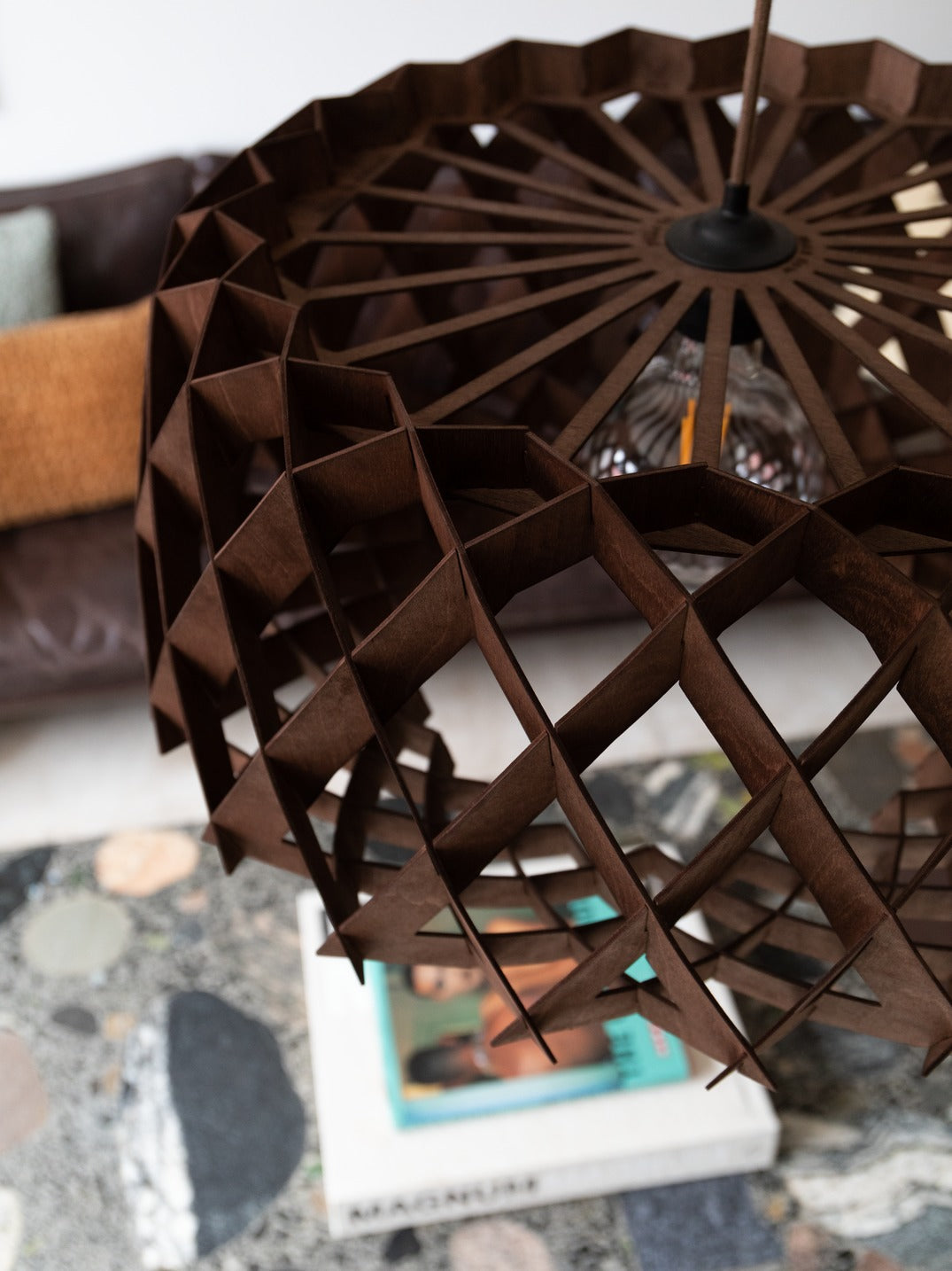 Pilke Signature 60 Pendant Walnut – from Amos Lighting + Home