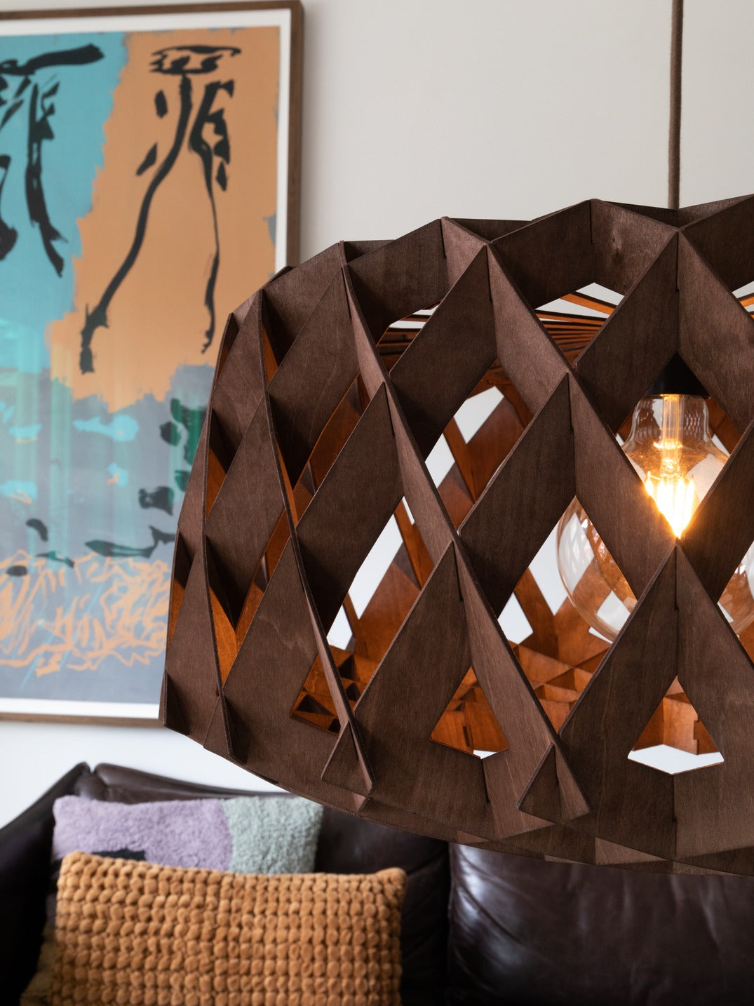 Pilke Signature 60 Pendant Walnut – from Amos Lighting + Home