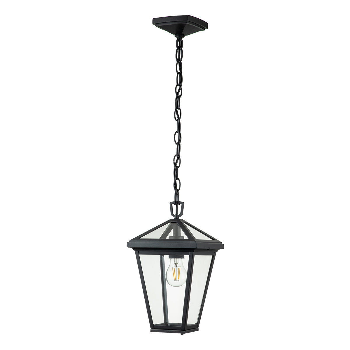 Quintiesse Alford Small Outdoor Pendant Chain Lantern IP44 – from Amos Lighting + Home