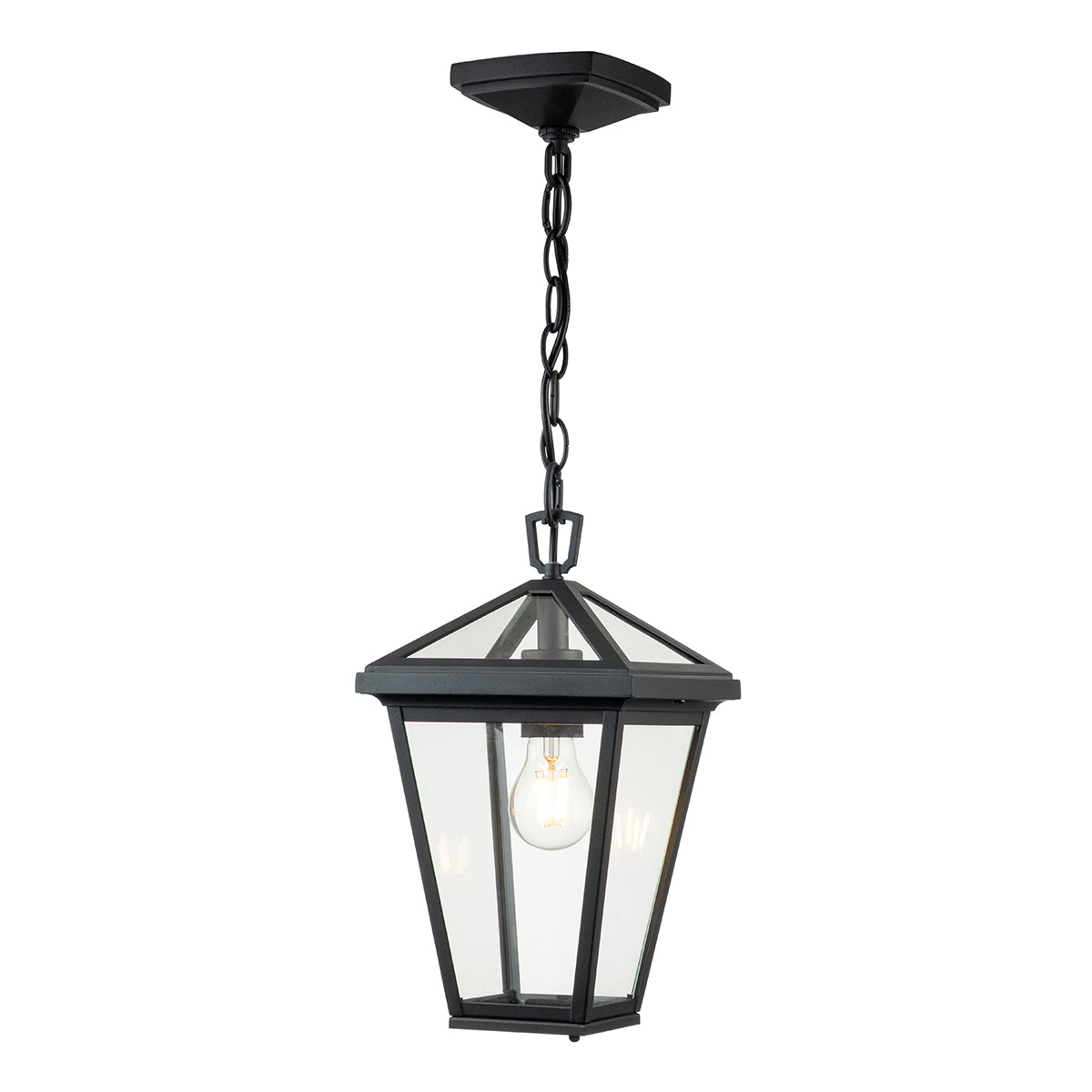 Quintiesse Alford Small Outdoor Pendant Chain Lantern IP44 – from Amos Lighting + Home