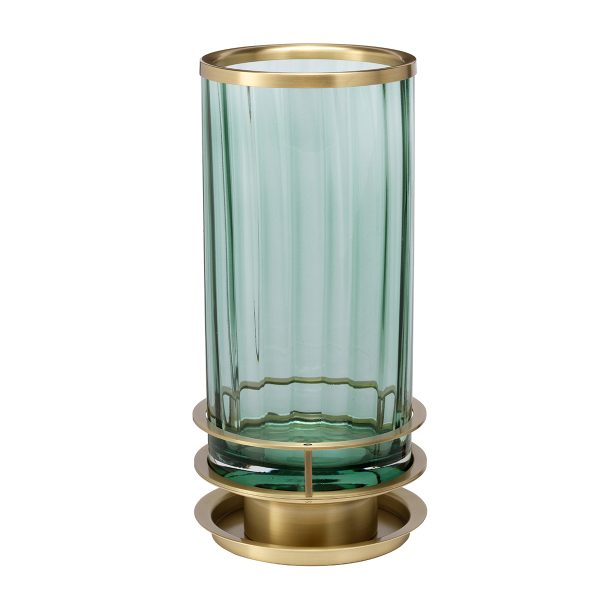 Quintiesse Arno Table Lamp Green & Aged Brass – from Amos Lighting + Home