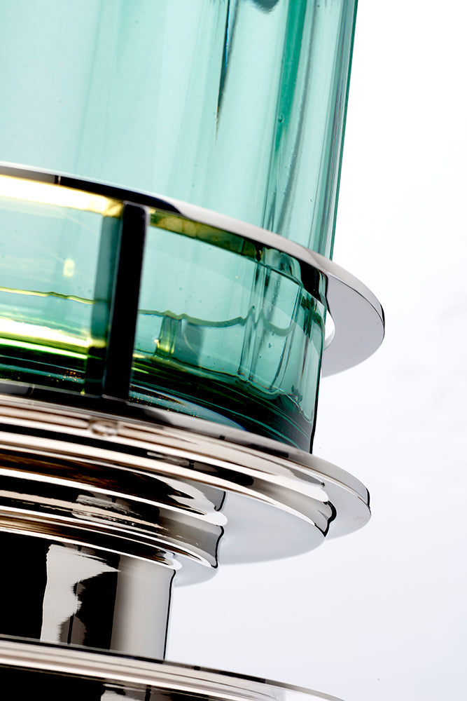 Quintiesse Arno Table Lamp Green & Polished Nickel – from Amos Lighting + Home