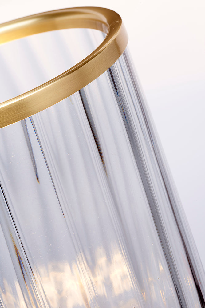 Quintiesse Arno Table Lamp Smoke & Aged Brass – from Amos Lighting + Home