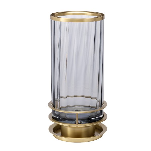 Quintiesse Arno Table Lamp Smoke & Aged Brass – from Amos Lighting + Home