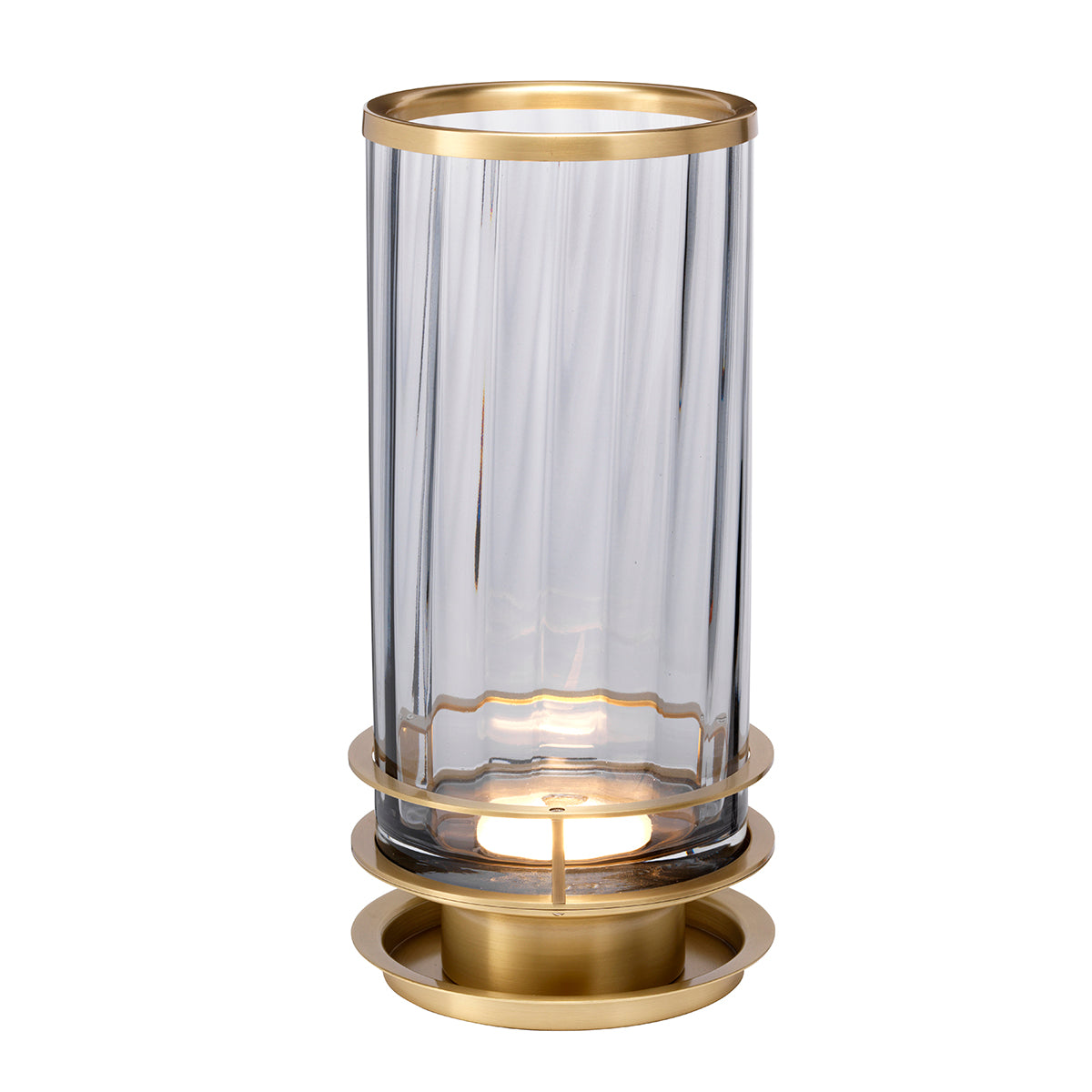 Quintiesse Arno Table Lamp Smoke & Aged Brass – from Amos Lighting + Home