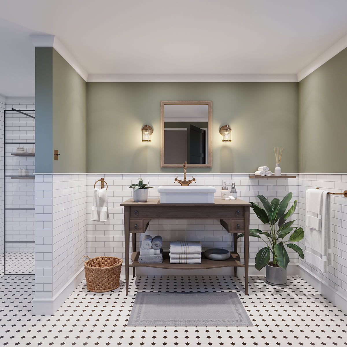 Quintiesse Ashlandbay Bathroom Wall Light Natural Brass IP44 – from Amos Lighting + Home