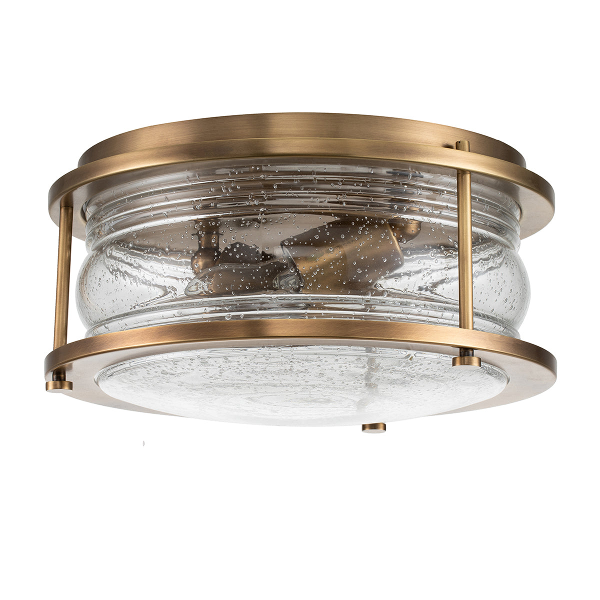 Quintiesse Ashlandbay Flush Mounted Bathroom Natural Brass IP44 – from Amos Lighting + Home