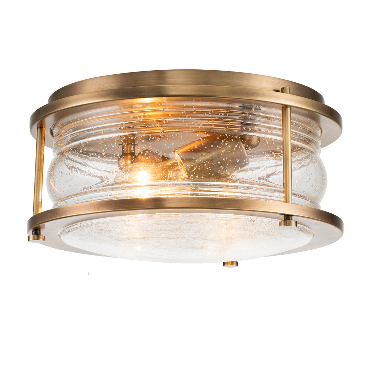 Quintiesse Ashlandbay Flush Mounted Bathroom Natural Brass IP44 – from Amos Lighting + Home